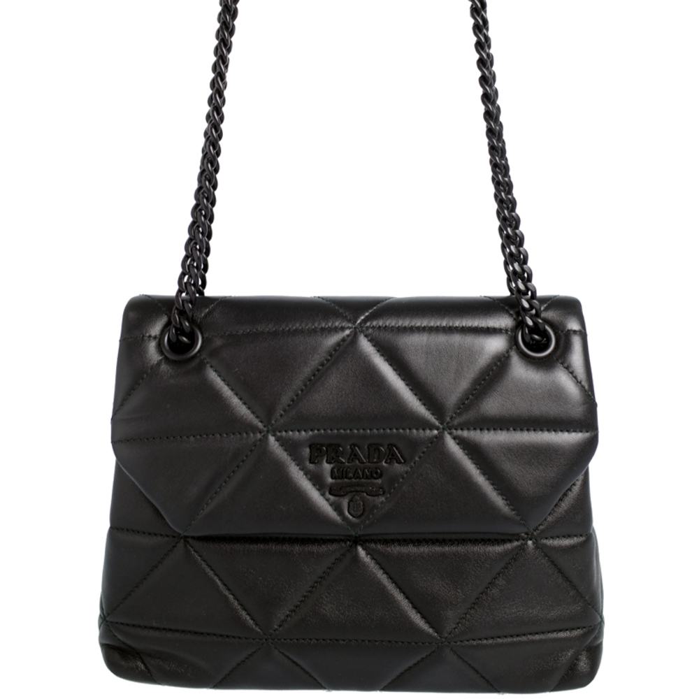 Prada Spectrum Nappa Leather Chain Shoulder Bag Black